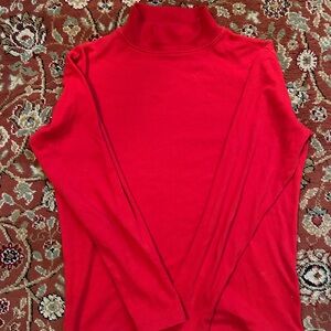 Red mock neck sweater